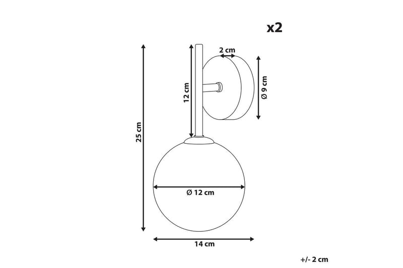 Gavdos Vegglampe 2 stk G9 - Gull - Belysning - Innendørsbelysning & Lamper - Nattlampe - Nattlampe vegg