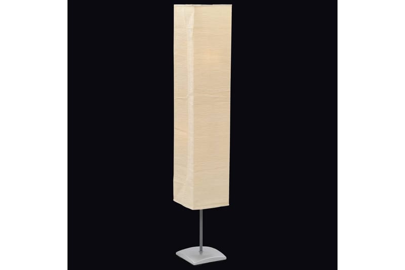 2 stand fikantet lampe - krem - Krem/Børstet Aluminium - Belysning - Innendørsbelysning & Lamper - Gulvlampe