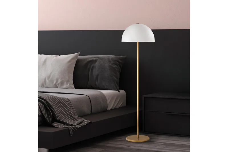 Gulvlampe Blandet Gull Hvit - Gull Hvit - Belysning - Innendørsbelysning & Lamper - Soveromslampe