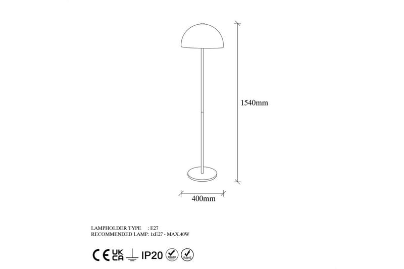 Gulvlampe Blandet Gull Hvit - Gull Hvit - Belysning - Innendørsbelysning & Lamper - Soveromslampe