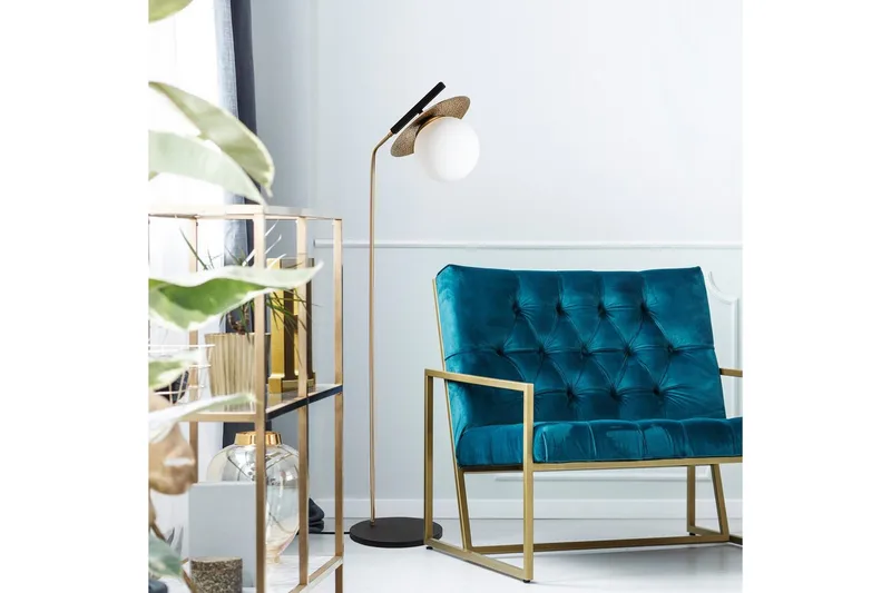 Gulvlampe Cartin Gull - Gull - Belysning - Innendørsbelysning & Lamper - Soveromslampe