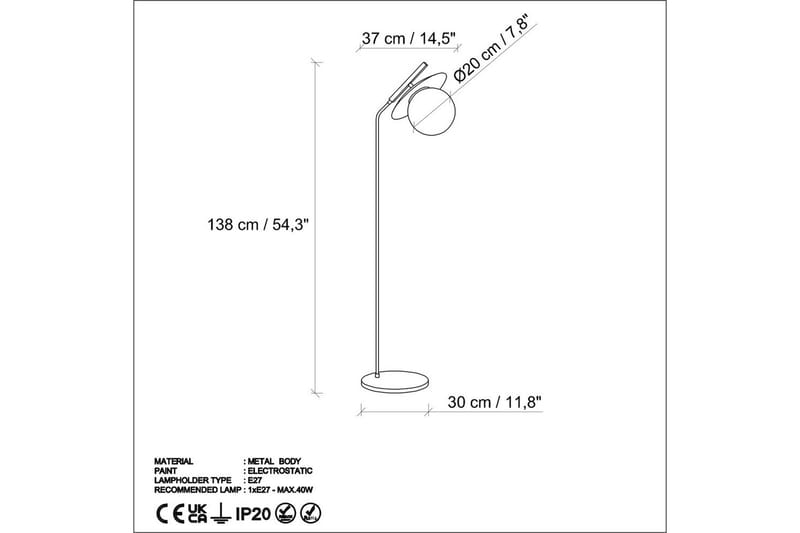 Gulvlampe Cartin Svart - Svart - Belysning - Innendørsbelysning & Lamper - Soveromslampe