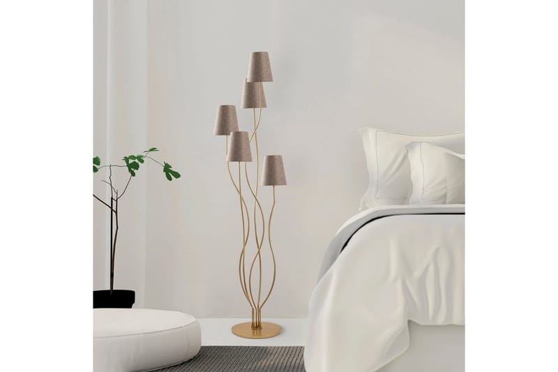 Gulvlampe Crestor Gull / Beige - Gull / Beige - Belysning - Innendørsbelysning & Lamper - Soveromslampe