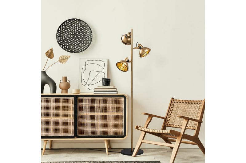 Gulvlampe Desten Gull - Gull - Belysning - Innendørsbelysning & Lamper - Soveromslampe