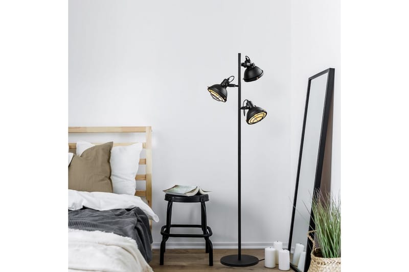 Gulvlampe Desten Svart - Svart - Belysning - Innendørsbelysning & Lamper - Soveromslampe