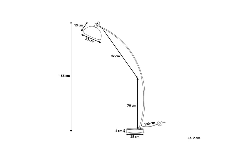 Dintel Gulvlampe 155 cm - Svart - Soveromslampe - Stuelampe - Gulvlampe - Buelampe