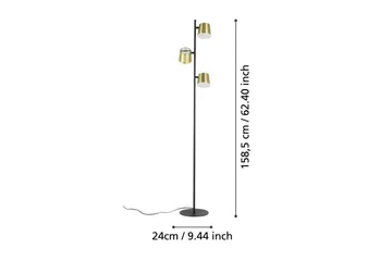 Gulvlampe Eglo Altamira Svart/Messing - Belysning - Innendørsbelysning & Lamper - Soveromslampe