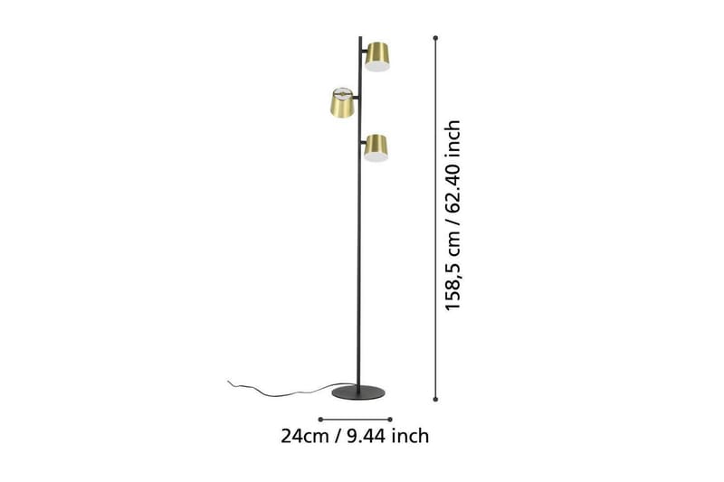 Gulvlampe Eglo Altamira Svart/Messing - Belysning - Innendørsbelysning & Lamper - Soveromslampe