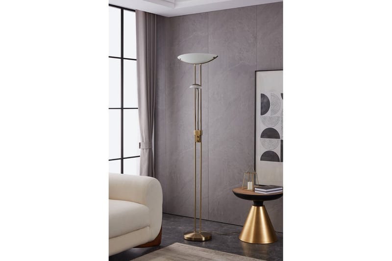Gulvlampe Eglo Baya bronsert hvit - Hvit/Mørk grå - Belysning - Innendørsbelysning & Lamper - Gulvlampe - Toarmet gulvlampe