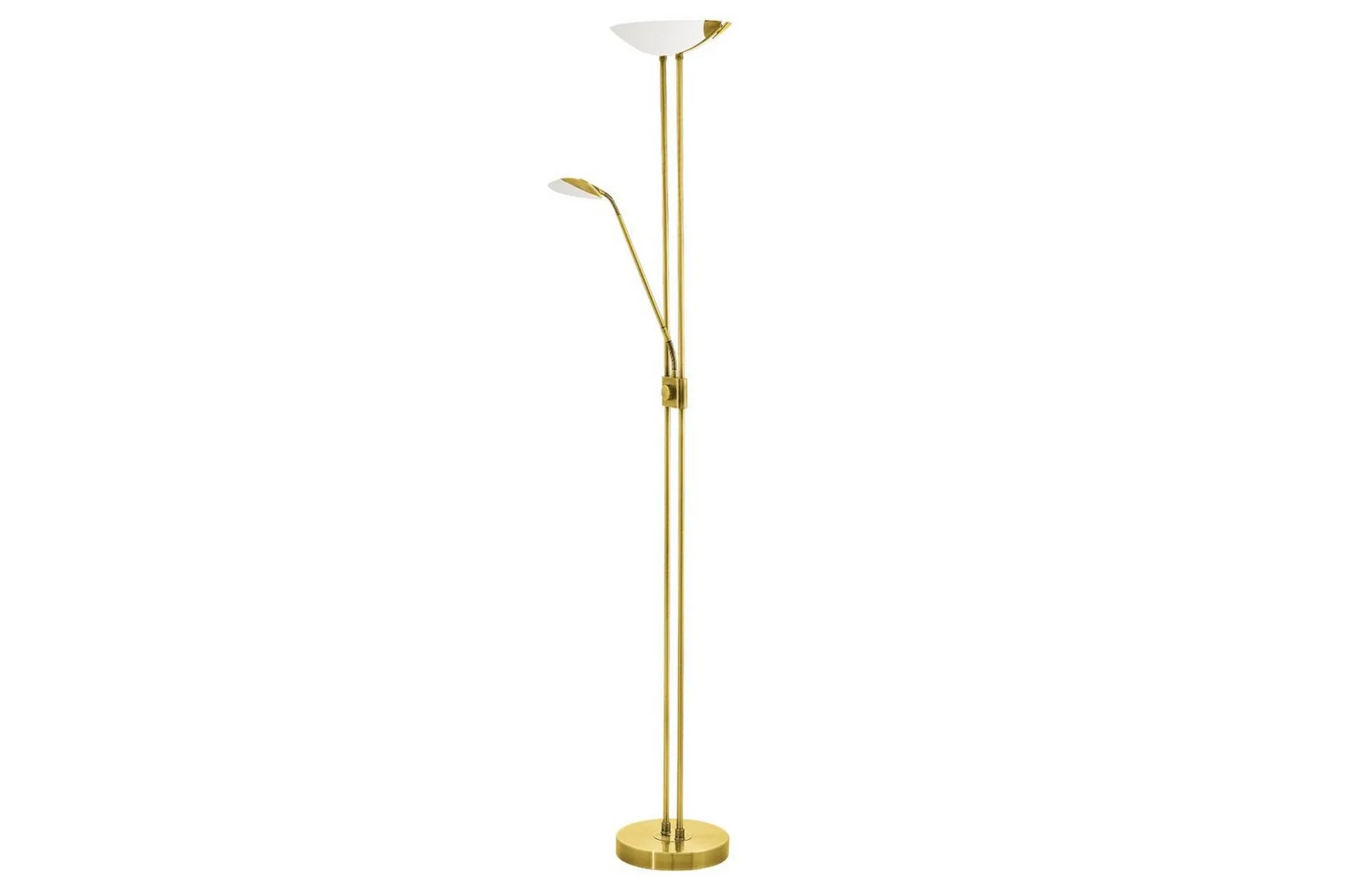 Gulvlampe Eglo Baya Led Messing Hvit, Satinerad - Hvit/Messing