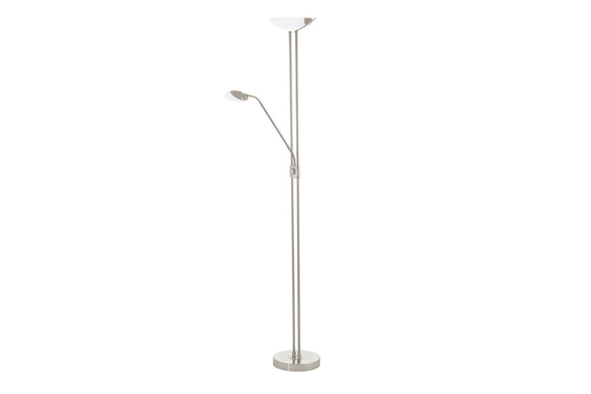 Gulvlampe Eglo Baya LED nikkel-matt hvit, satinert - Hvit/Grå