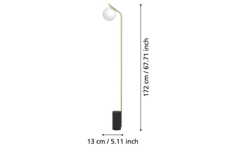 Gulvlampe Eglo Betulia Svart/Messing Opalhvit - Belysning - Innendørsbelysning & Lamper - Soveromslampe