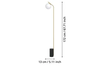 Gulvlampe Eglo Betulia Svart/Messing Opalhvit - Belysning - Innendørsbelysning & Lamper - Soveromslampe