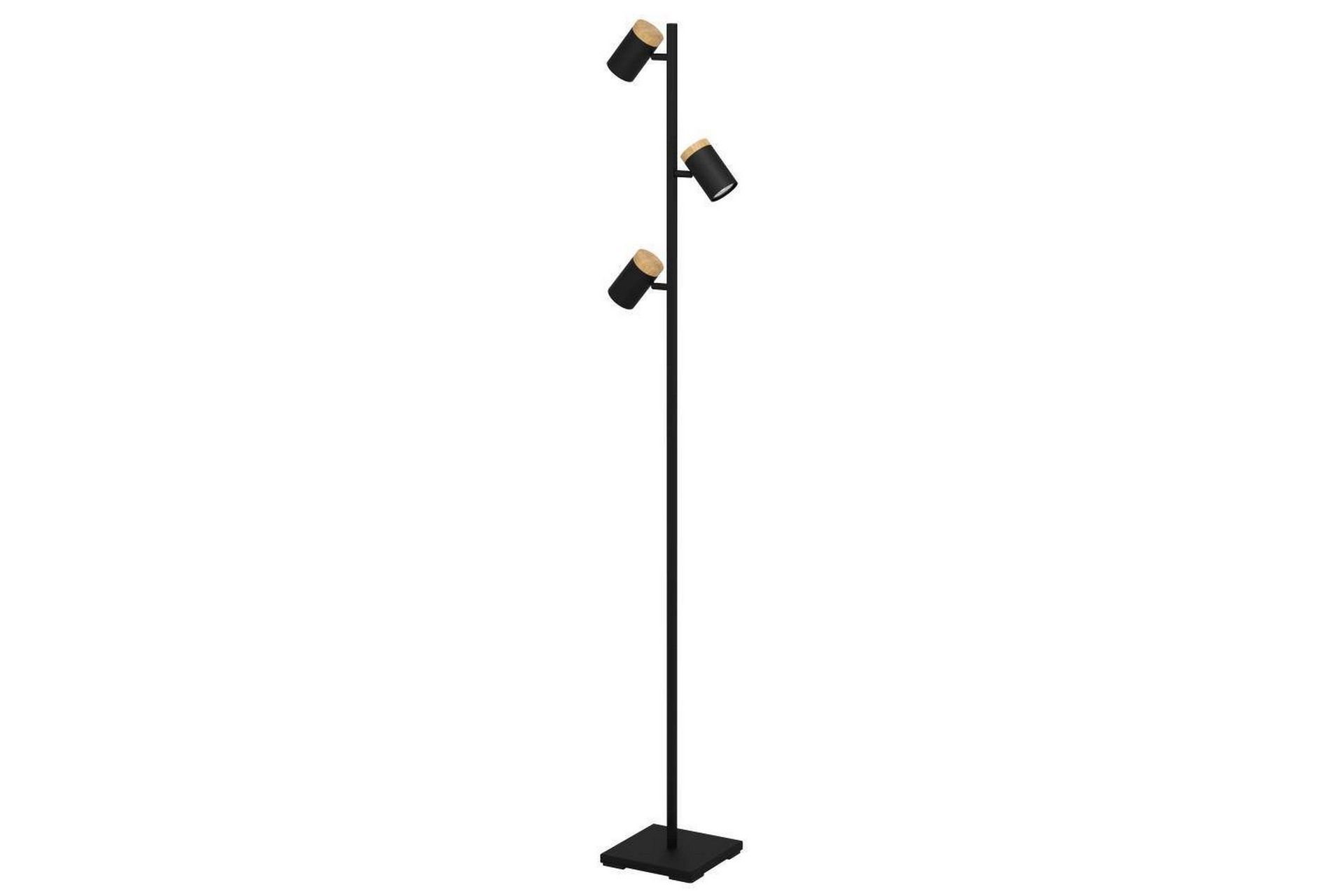 Gulvlampe Eglo Cartagena Svart/Tre med 3 Lamper -