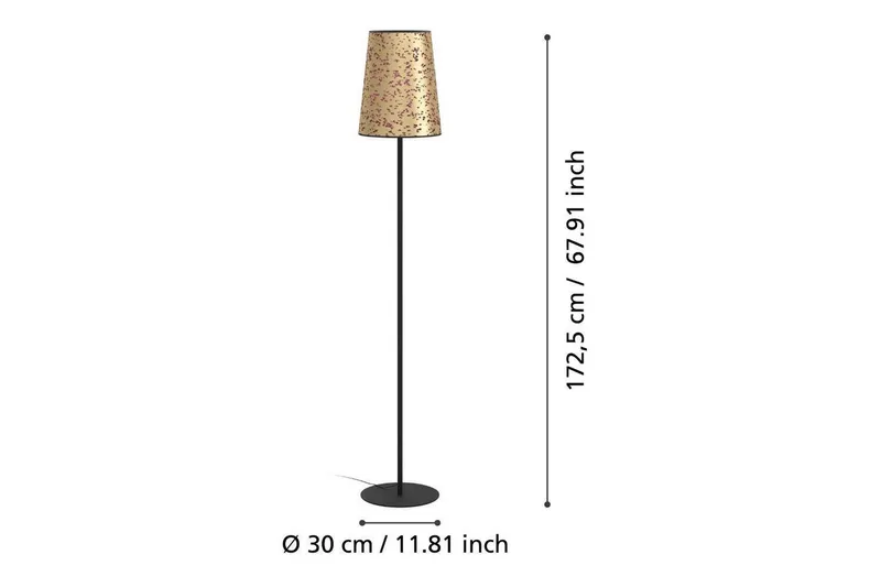 Gulvlampe Eglo Castuera Gull med Roseblad - Belysning - Innendørsbelysning & Lamper - Soveromslampe