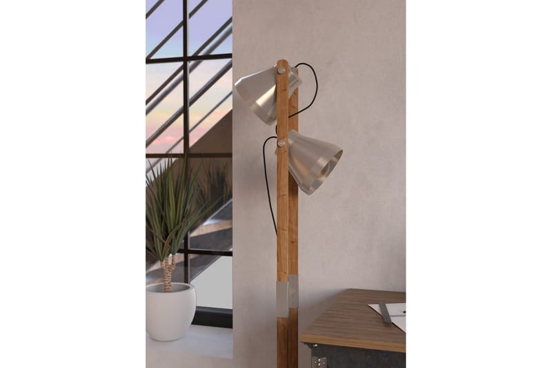 Gulvlampe Eglo Cawton - Brun - Belysning - Innendørsbelysning & Lamper - Gulvlampe - Toarmet gulvlampe