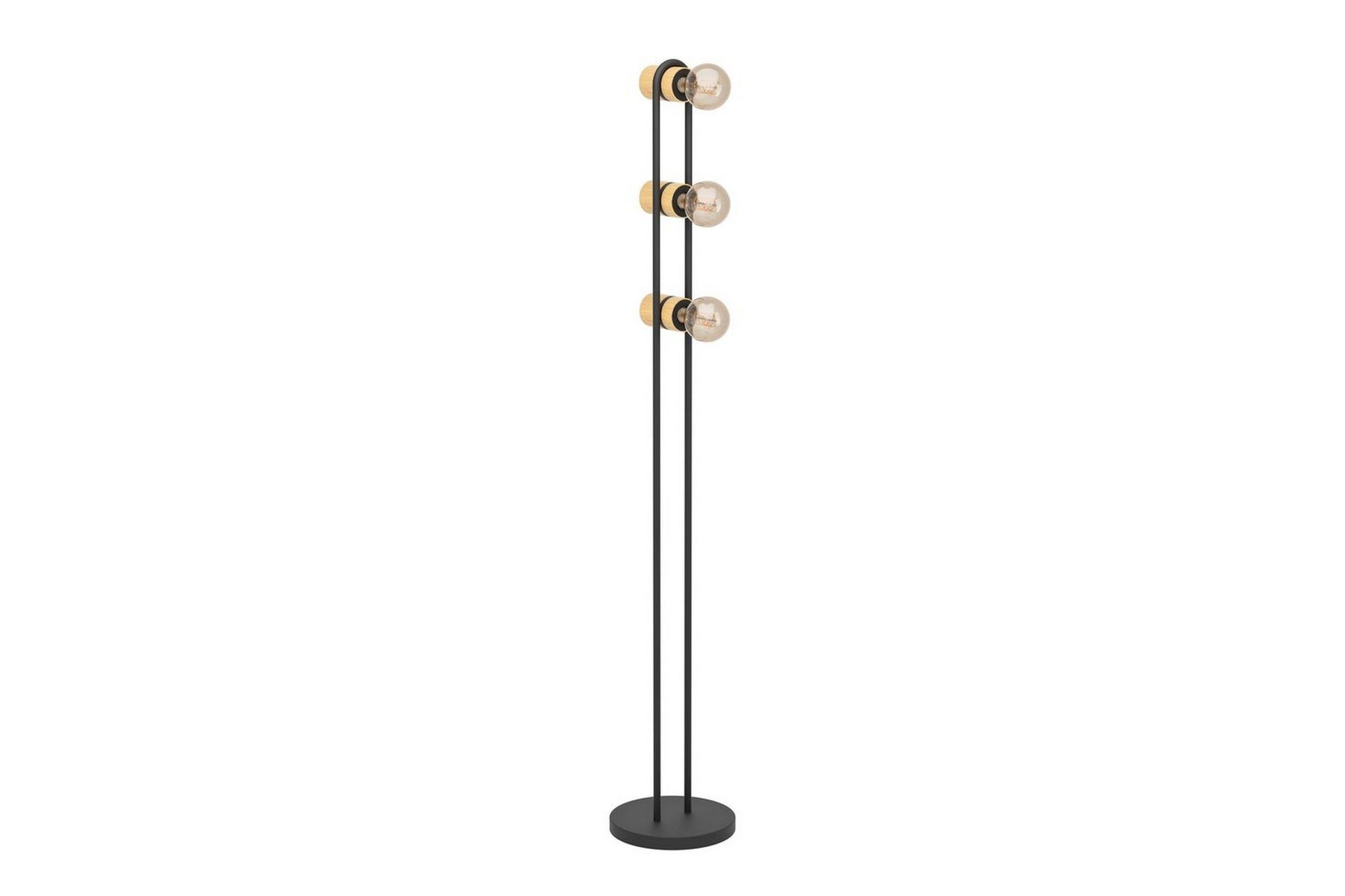 Gulvlampe Eglo Chieveley med 3 Lamper - Svart/Brun