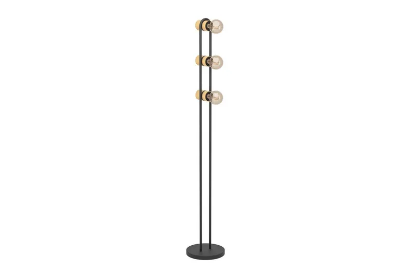 Gulvlampe Eglo Chieveley med 3 Lamper, Svart/Brun