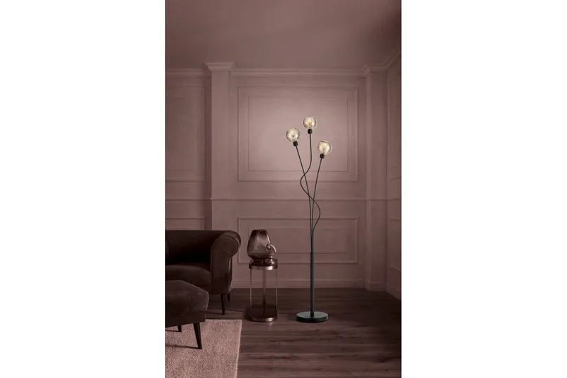 Gulvlampe Eglo Creppo Gull/Svart - Belysning - Innendørsbelysning & Lamper - Soveromslampe