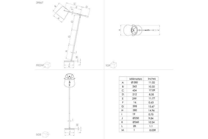 Gulvlampe Eglo Granadillos Svart - Belysning - Innendørsbelysning & Lamper - Soveromslampe