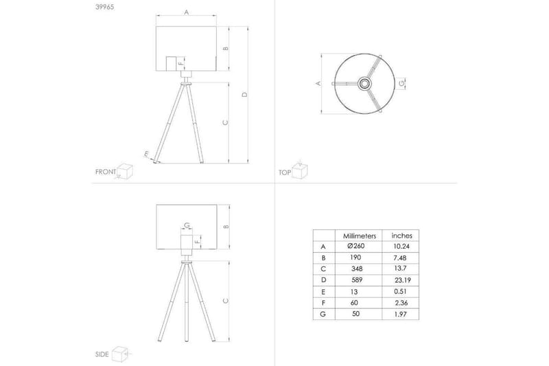 Gulvlampe Eglo Tortola 1 Svart/Messing - Belysning - Innendørsbelysning & Lamper - Soveromslampe