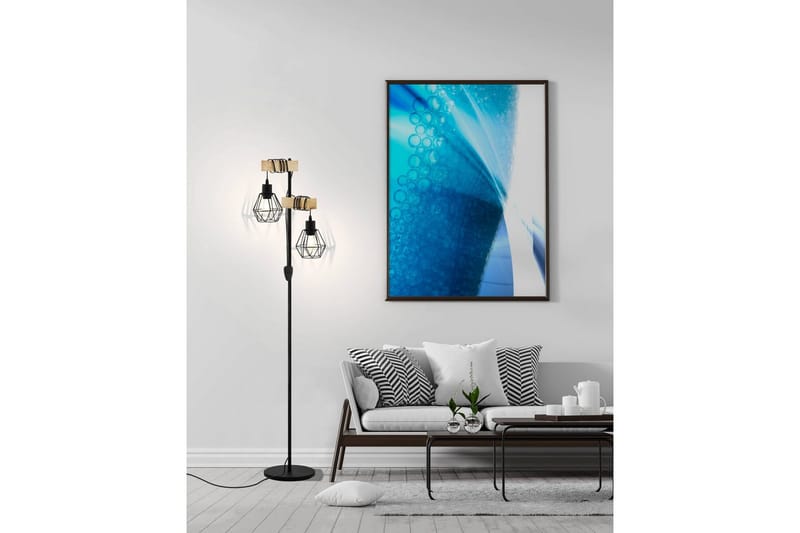 Gulvlampe Eglo Townshend 5 med 2 Lamper - Svart/Brun - Belysning - Innendørsbelysning & Lamper - Soveromslampe