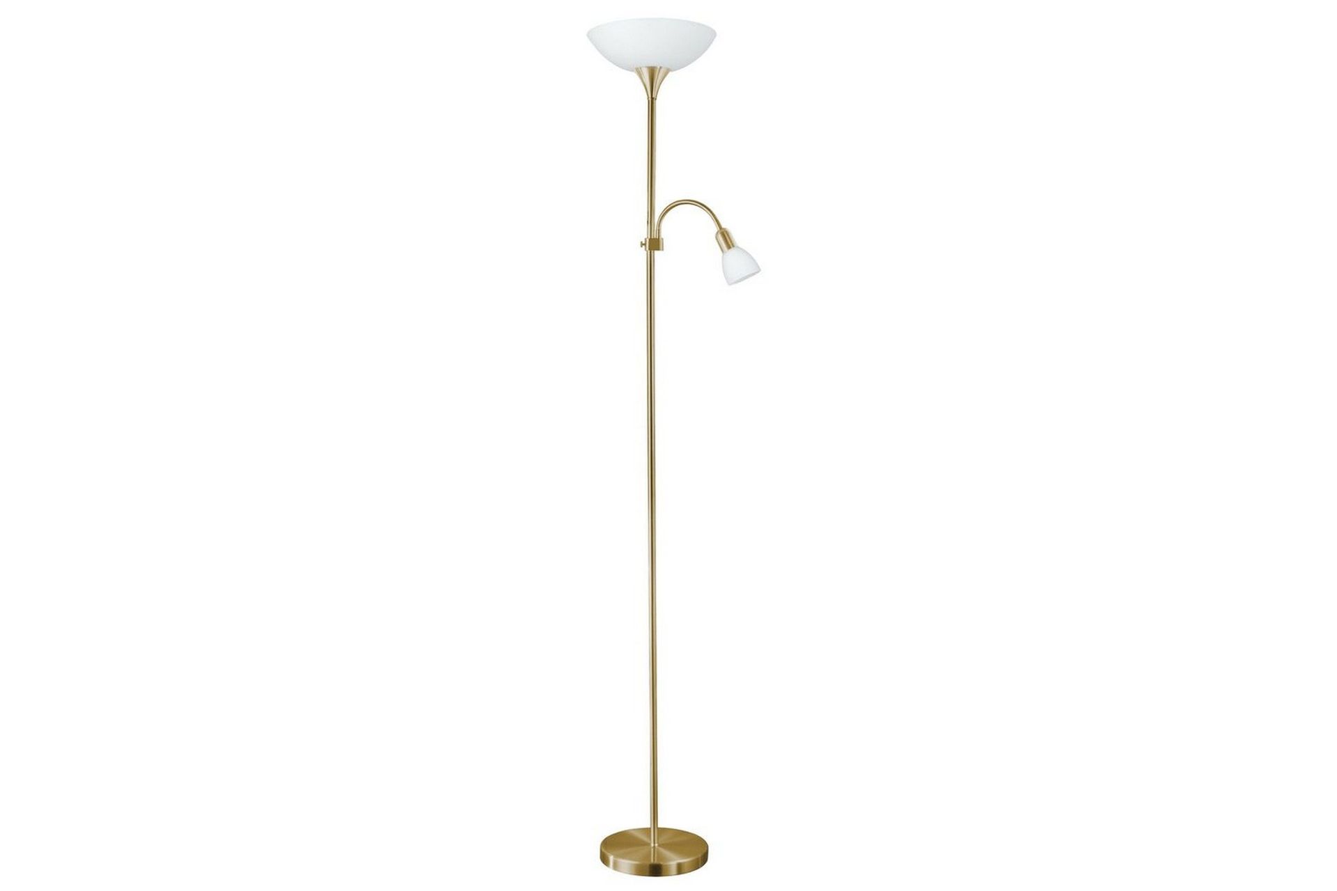 Gulvlampe Eglo Up 2 med Leselampe Bronsert Hvit - Hvit/Bronse