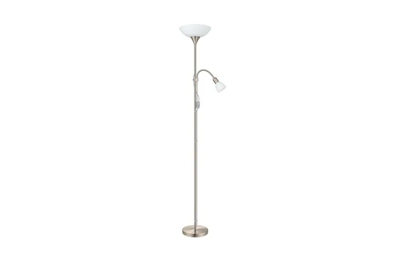 Gulvlampe Eglo Up 2 med Leselampe Nickel-Matt Hvit - Hvit/Grå - Belysning - Innendørsbelysning & Lamper - Soveromslampe
