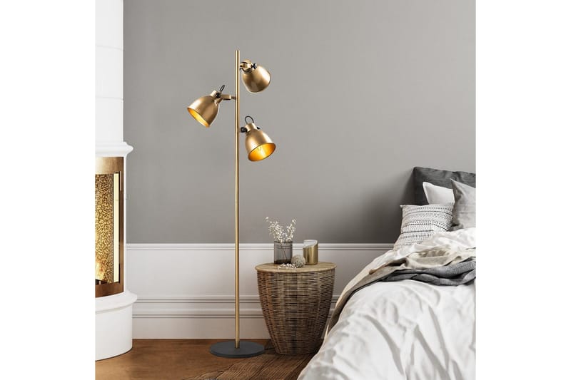 Gulvlampe Elber Gull - Gull - Belysning - Innendørsbelysning & Lamper - Soveromslampe
