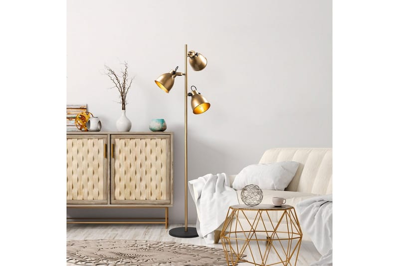 Gulvlampe Elber Gull - Gull - Belysning - Innendørsbelysning & Lamper - Soveromslampe