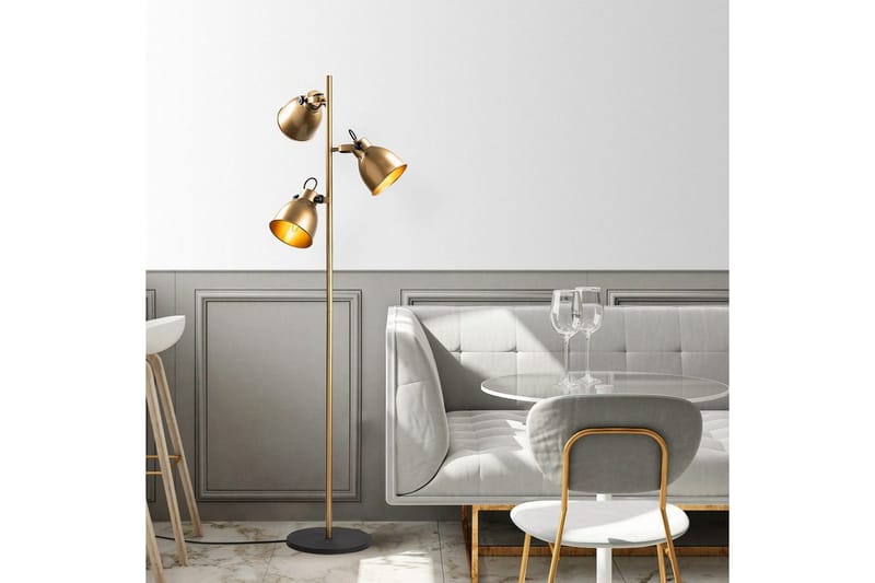 Gulvlampe Elber Gull - Gull - Belysning - Innendørsbelysning & Lamper - Soveromslampe
