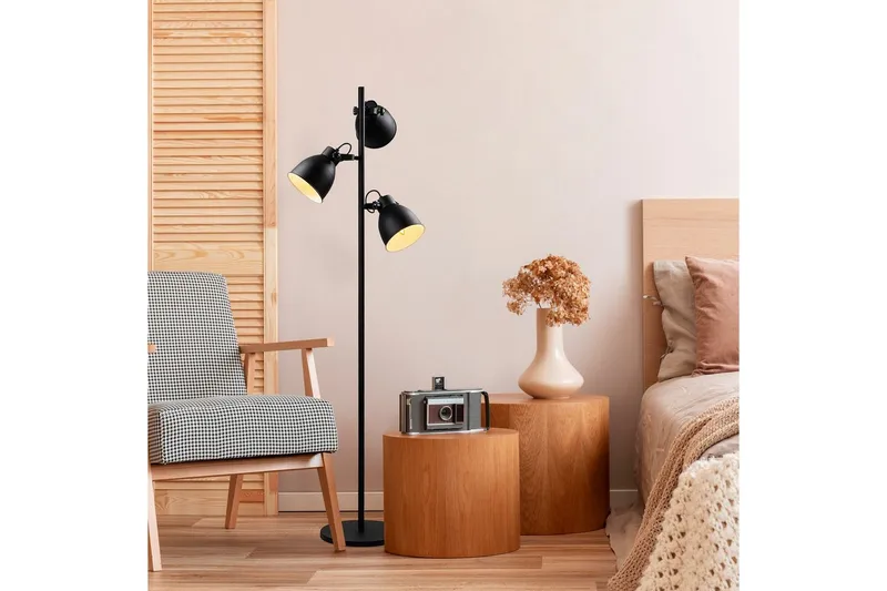 Gulvlampe Elber Svart - Svart - Belysning - Innendørsbelysning & Lamper - Soveromslampe