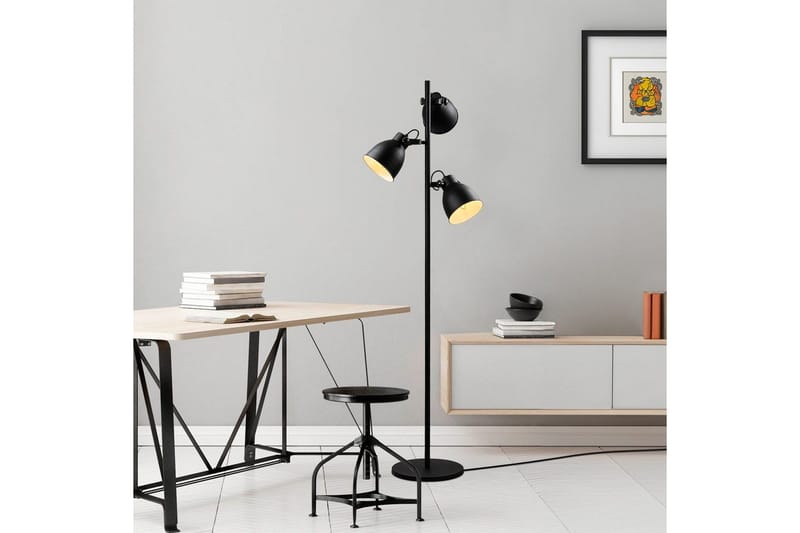 Gulvlampe Elber Svart - Svart - Belysning - Innendørsbelysning & Lamper - Soveromslampe