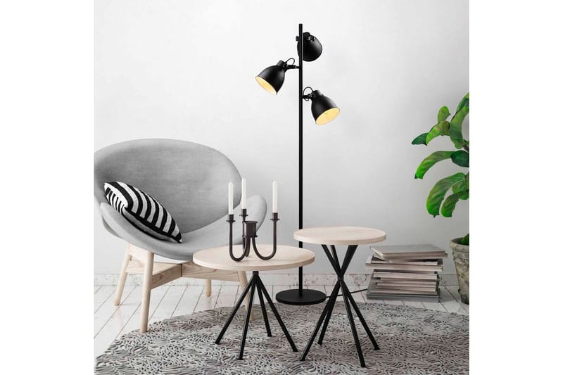 Gulvlampe Elber Svart - Svart - Belysning - Innendørsbelysning & Lamper - Soveromslampe