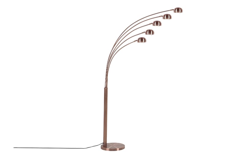 Flinders Gulvlampe 210 cm - Kobber - Soveromslampe - Stuelampe - Femarmet gulvlampe - Gulvlampe