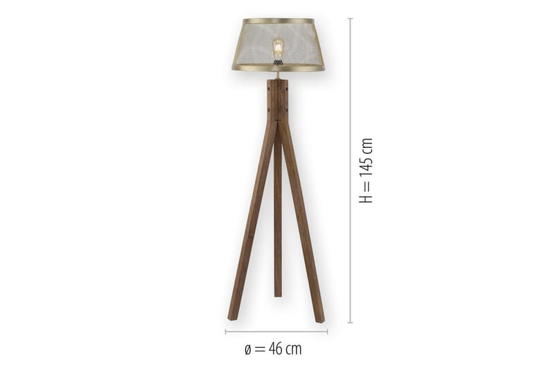 Gulvlampe Frederik - 46x145x46 cm - Belysning - Innendørsbelysning & Lamper - Soveromslampe