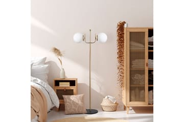 Gulvlampe Gevir Gull - Gull - Belysning - Innendørsbelysning & Lamper - Gulvlampe - Toarmet gulvlampe