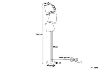 Grande Gulvlampe 164 cm - Svart - Belysning - Innendørsbelysning & Lamper - Gulvlampe - Trearmet gulvlampe