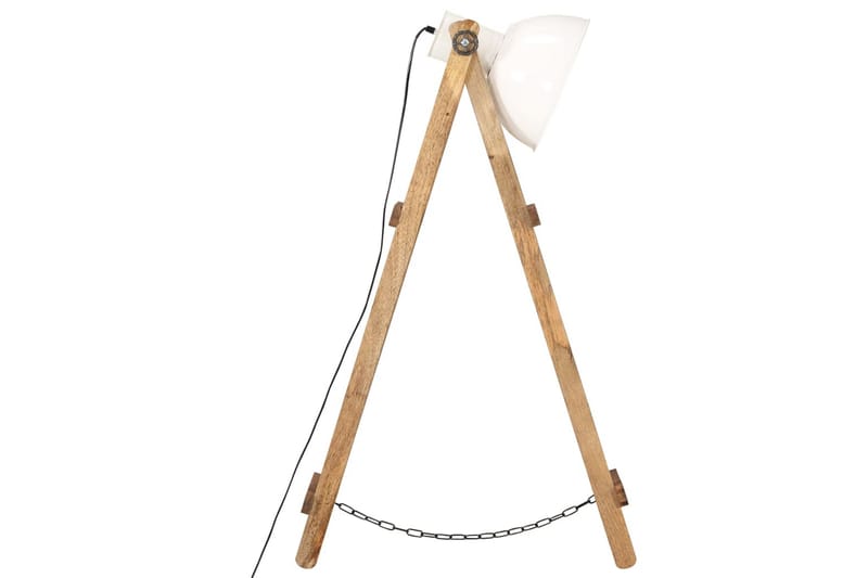 Gulvlampe hvit E27 heltre mango - Hvit - Belysning - Innendørsbelysning & Lamper - Gulvlampe