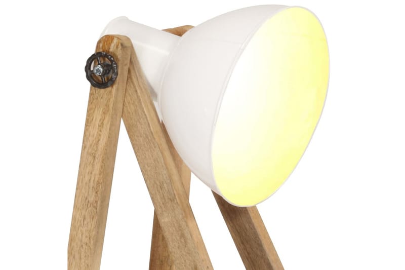 Gulvlampe hvit E27 heltre mango - Hvit - Belysning - Innendørsbelysning & Lamper - Gulvlampe