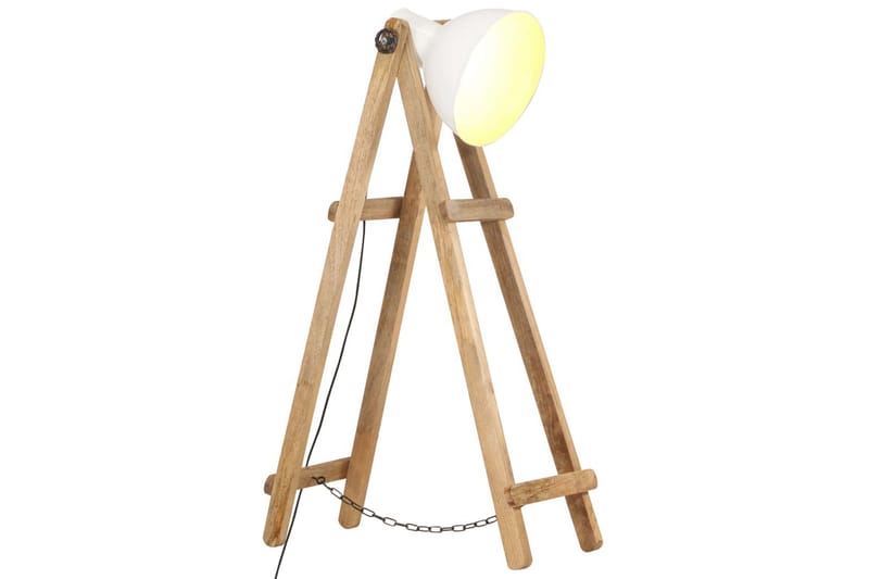Gulvlampe hvit E27 heltre mango - Hvit - Belysning - Innendørsbelysning & Lamper - Gulvlampe