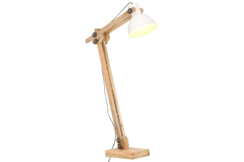 Gulvlampe hvit heltre mango E27 - Hvit - Soveromslampe - Stuelampe - Gulvlampe