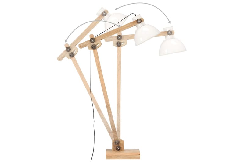 Gulvlampe hvit heltre mango E27 - Hvit - Soveromslampe - Stuelampe - Gulvlampe