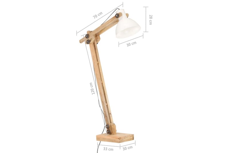 Gulvlampe hvit heltre mango E27 - Hvit - Soveromslampe - Stuelampe - Gulvlampe