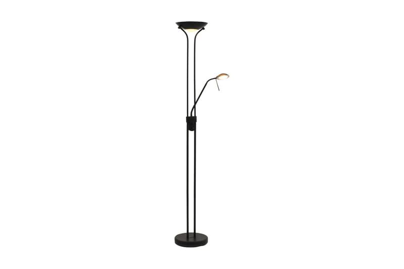 Gulvlampe LED dimbar 23 W - Svart - Soveromslampe - Stuelampe - Uplight gulvlampe - Gulvlampe