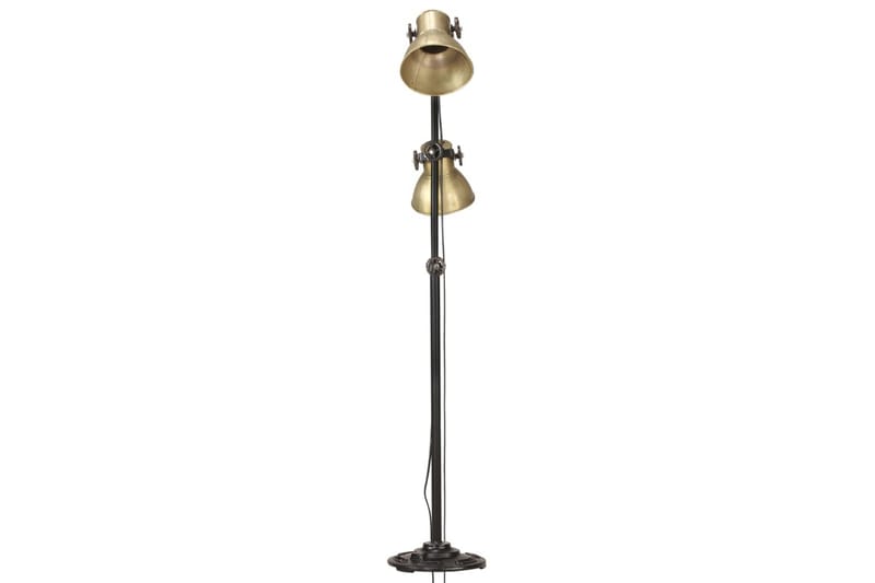 Gulvlampe med 2 lampeskjermer messing E27 støpejern - Gull - Belysning - Innendørsbelysning & Lamper - Gulvlampe