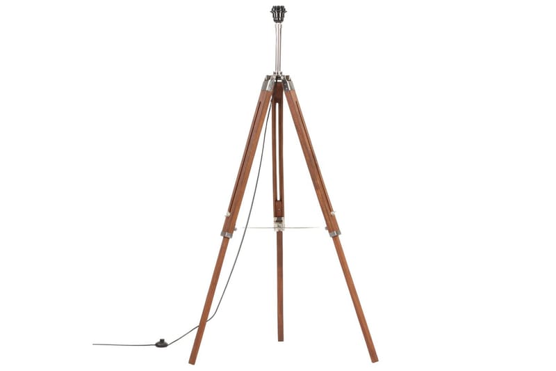 Gulvlampe med stativ honningbrun og hvit heltre teak 141 cm - Brun - Soveromslampe - Stuelampe - Gulvlampe