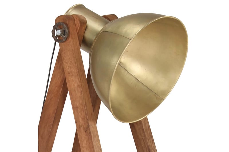 Gulvlampe messing E27 heltre mango - Gull - Belysning - Innendørsbelysning & Lamper - Gulvlampe