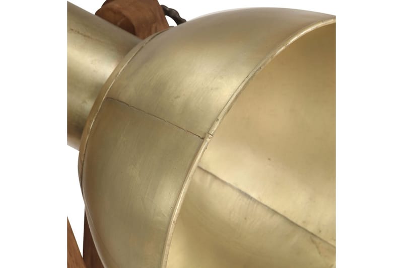 Gulvlampe messing E27 heltre mango - Gull - Belysning - Innendørsbelysning & Lamper - Gulvlampe