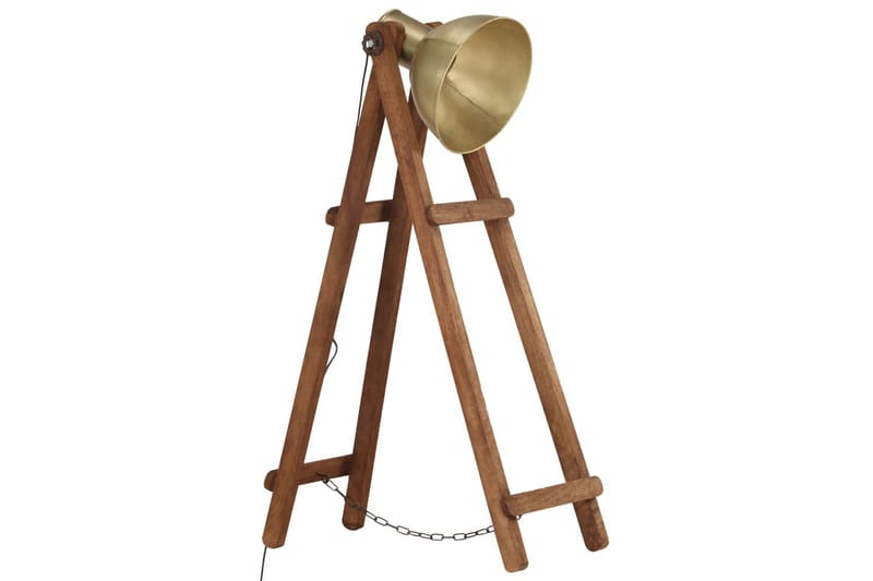 Gulvlampe messing E27 heltre mango - Gull - Belysning - Innendørsbelysning & Lamper - Gulvlampe
